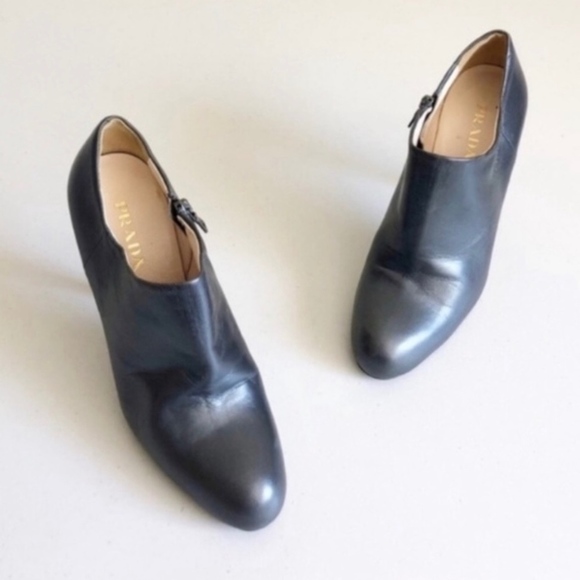 Prada Shoes - Prada Metallic Gunmetal Ankle Booties - Sz 38 -EUC